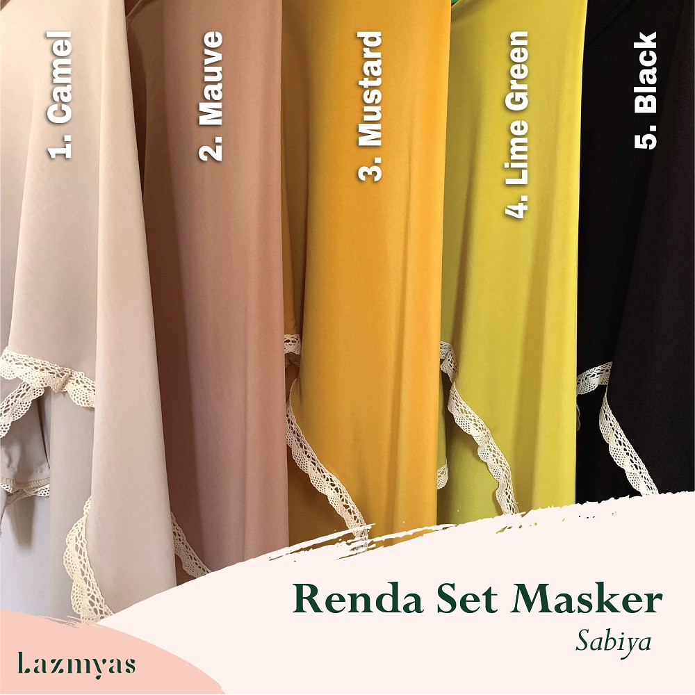 Hijab Instant Sabila Jersey set masker+renda.