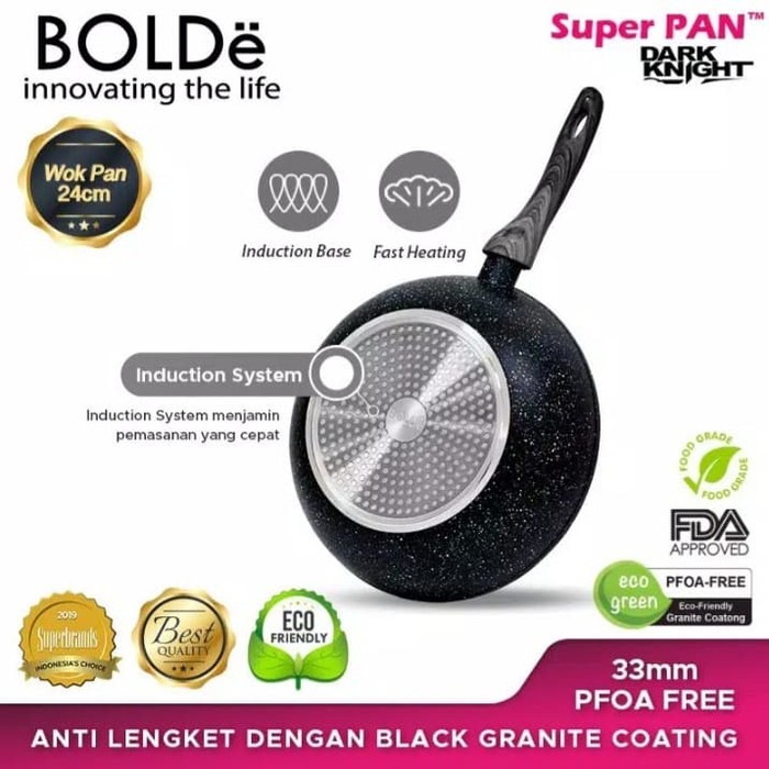 WOK ( WAJAN ) 24 cm, BLACK DARK KNIGHT Original BOLDe