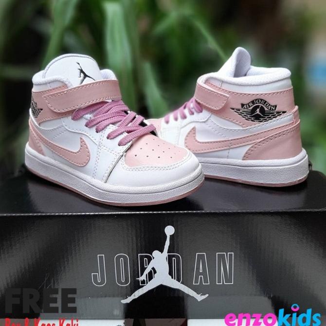 Sepatu Nike Air Jordan 1 Anak Perempuan Putih Pink Grade Original