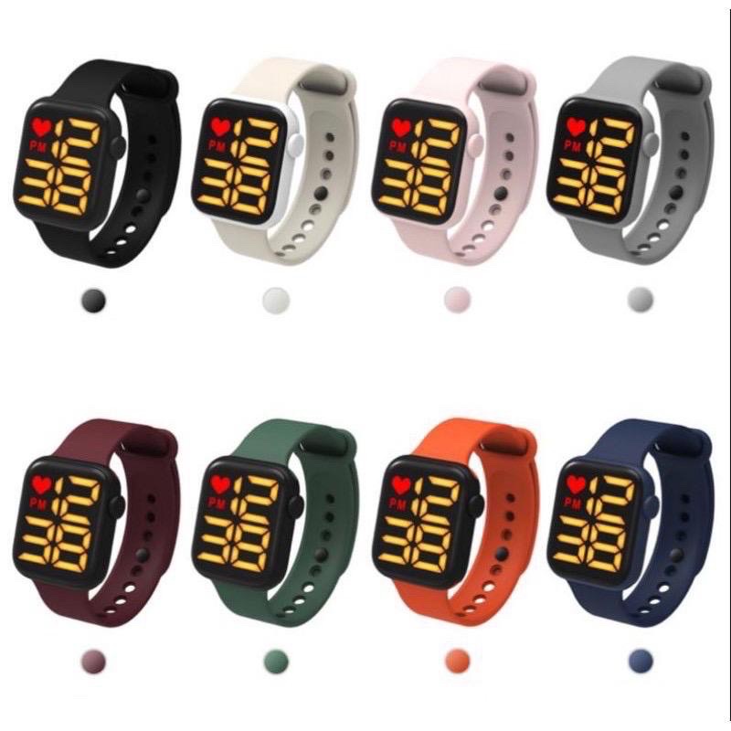 Jam Tangan Digital IP67 Tahan Air Led Rubber touch screen Fashion Pria Wanita Anak Watches