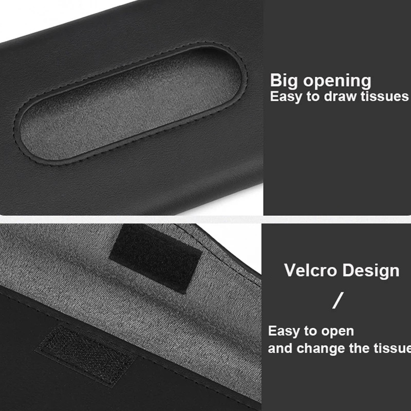 Three Colors Multifunctional Car Sunshade Tissue Bag PU Leather Storage