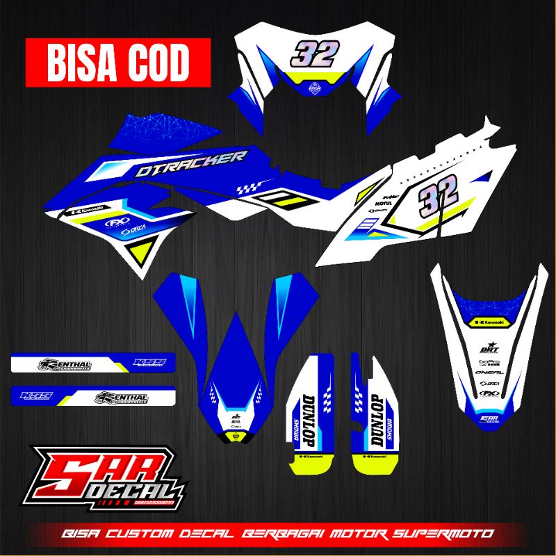 DECAL STIKER KLX BF - DTRACKER - CUSTOM DESAIN - DECAL SUPERMOTO DECAL KAWASAKI DTRACKER FULL BODY -