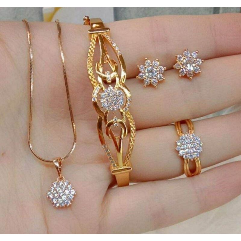 Perhiasan Set Xuping Gold Anti Karat Perhiasan Wanita Dewasa