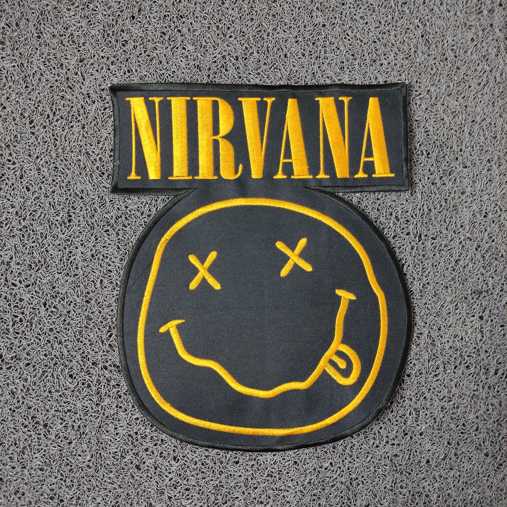 Patch Bordir Jahit Kualitas Premium Emblem Bordir Nirvana Bulat dan Kotak Best Quality