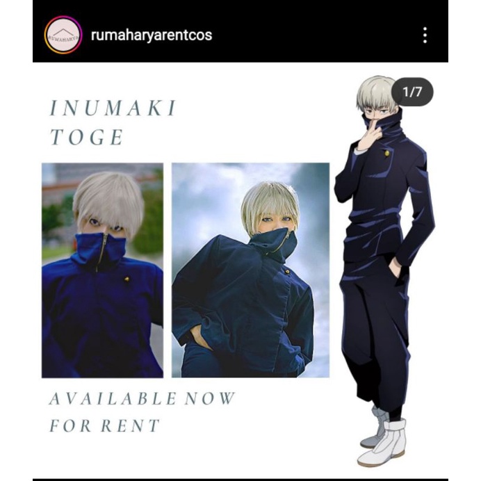 Rental Sewa Kostum Cosplay Rumaharyarentcos Inumaki Toge/Toge Inumaki Jujutsu Kaisen/JJK