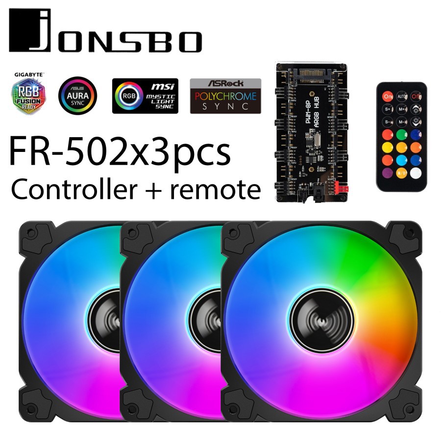 JONSBO FR-502 ARGB 3in1 + CONTROLLER FAN CASE / KIPAS CASING 12cm