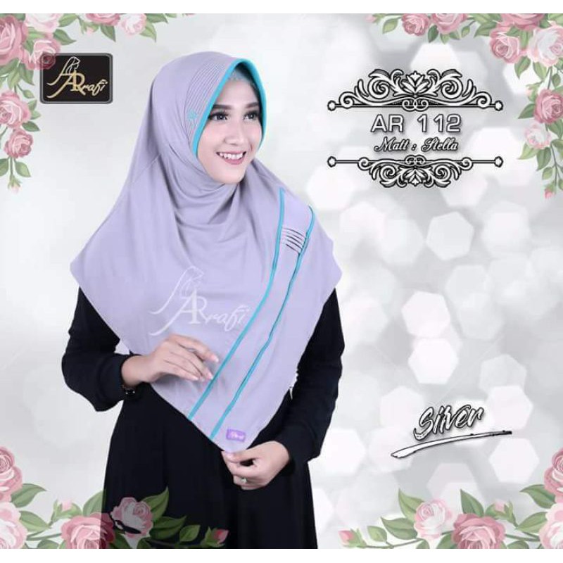 Hijab arrafi AR 112 hijab instan || INAYAHHIJAB-Silver