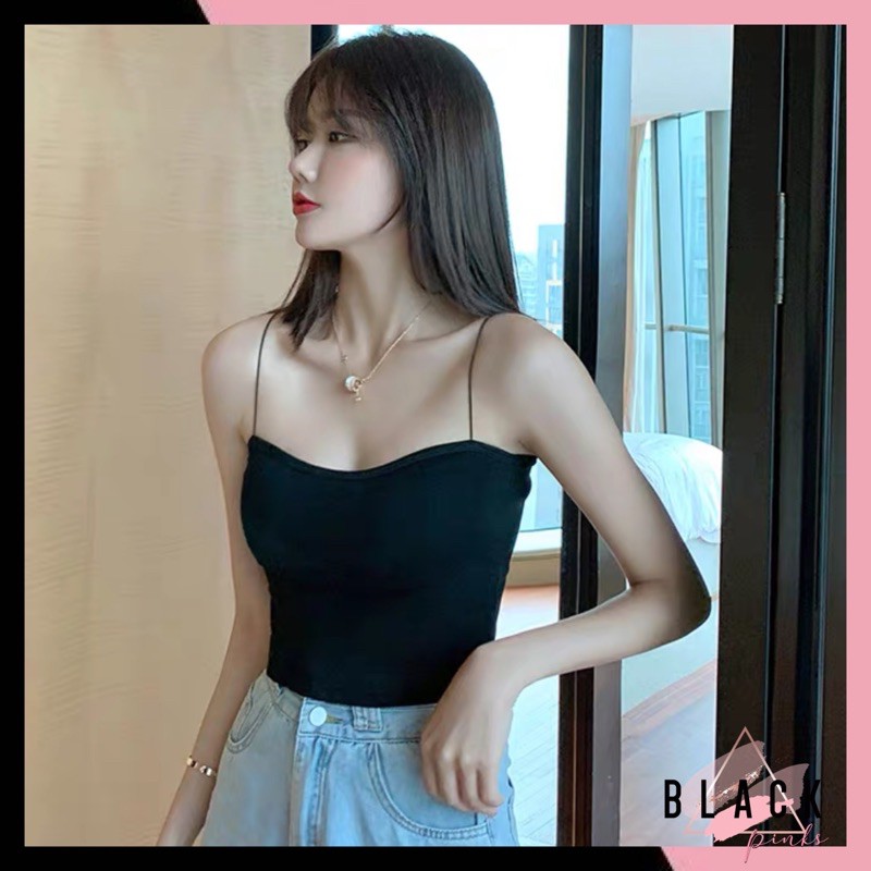 Blackpink Tank Top Bra  Spaghetti Pakain Dalam Wanita Tali Sling 1046