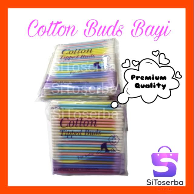 75 PCS COTTON BUD BAYI/ANAK PREMIUM RAINBOW DEPKES RI - UREK KUPING BAYI - KOREK KUPING - KATEMBAT