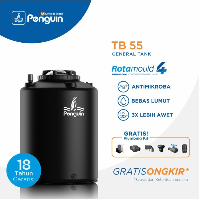 {elekstore} Penguin Tangki  Toren  Tandon Air TB 55 500 liter - Hitam Berkualitas