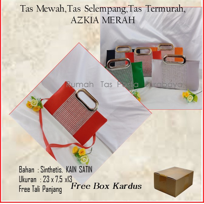 TAS PESTA SATIN AZKIA MODEL CLUCTH DAN SELEMPANG TERKESAN MEWAH DAN ELEGAN DERA SHOP99
