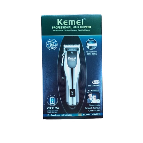 KEMEI KM-2619 Alat Cukur Rambut Profesiol Tanpa Kabel Rechargeab