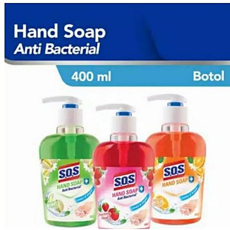 ORIGINAL SOS Hand Wash Pump 400ml / SOS Sabun Cuci Tangan Botol / HELLOMARTID