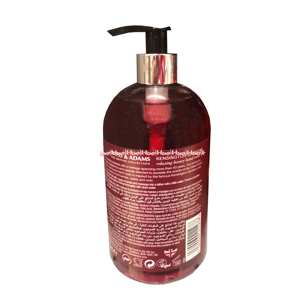 Moss &amp; Adams Kensington 500ml Gardens Relaxing Luxury Hand Wash 500ml Sabun Cuci Tangan Cair Moss Adams Kengsington Handwash