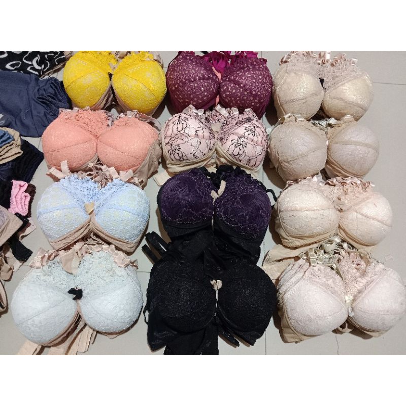 bra brukat bandung 6pcs BH Bandung Busa Tipis Tanpa Kawat 34 - 42