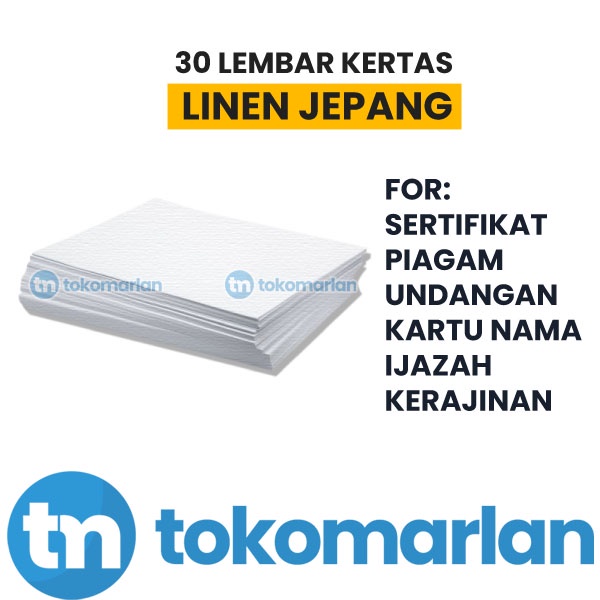 

30 Lembar Kertas Linen Jepang Sertifikat Ijazah Piagam Cover Buku Papercraft Kartu Nama Ucapan Undangan Kerajinan Tebal 200 2100 220 Gsm F4 A4 Warna Putih