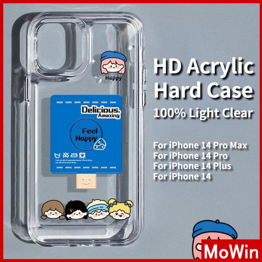 iPhone Case HD Acrylic Hard Case High Clear Metal Button Protection Camera Shockproof Cartoon Cute Compatible with iPhone 14 Pro Max 14 Plus 13 Pro Max 12 Pro Max 11 XR 7Plus