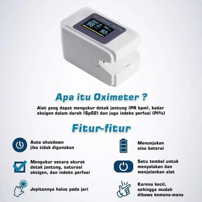 Fingertip Pulse Oximeter Alat Ukur Kadar Oksigen Dalam SpO2 Oksimeter