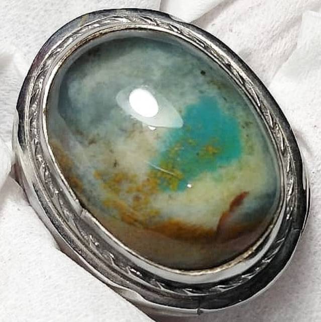 CINCIN PANCAWARNA KODE 0723 NATURAL CHALCEDONY AGATE