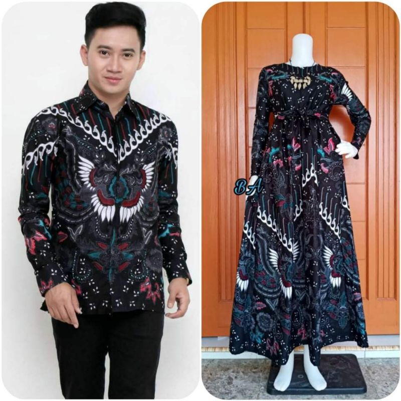 Maura Couple (COD) - Sania Ruffle Batik Couple ori Ndoro jowi DNT Garansi Termurah Shopee-Kupu abu