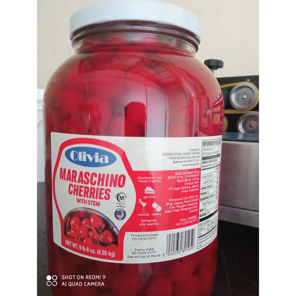 

Cherry Tangkai Merah REPACK OLIVIA MARASCHINO CHERRIES 50 gram