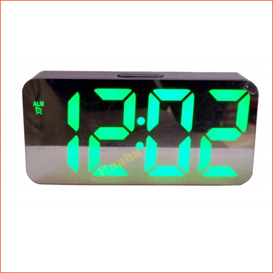 Digital Alarm Clock Mirror DS-3622 Jam Meja Digital Led Weker Green