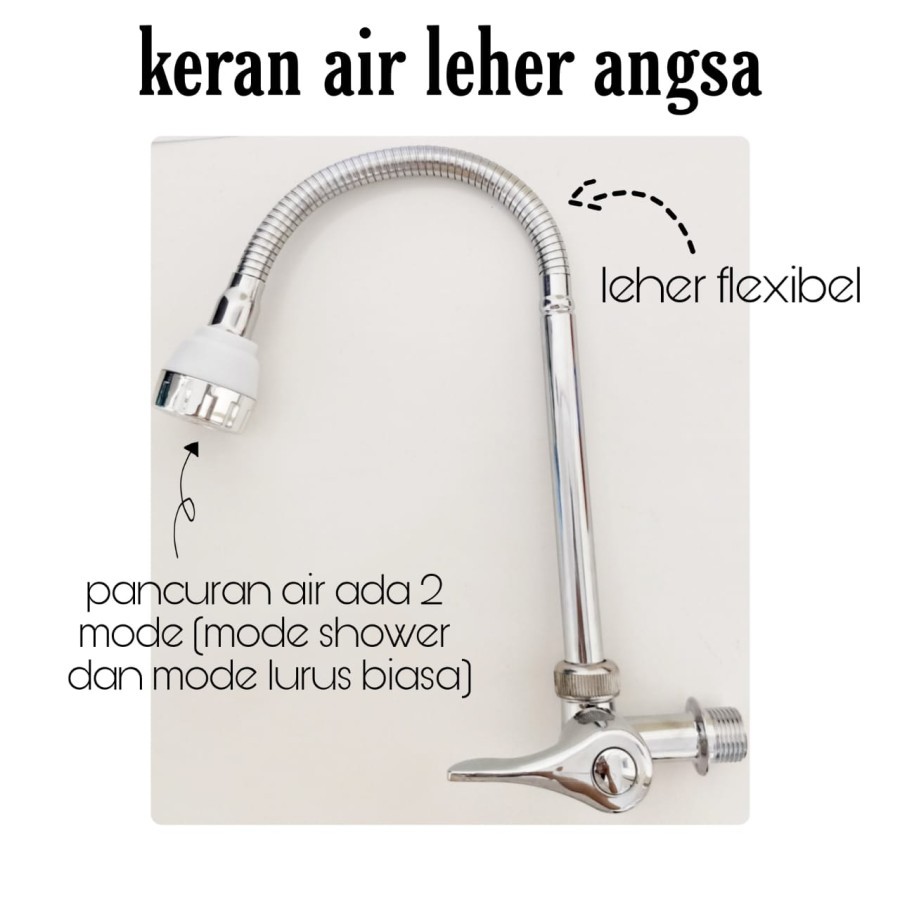 KERAN LEHER ANGSA KRAN CUCI PIRING FLEXIBEL 2 MODE PANCURAN SATU SET ORIGINAL LONGDA