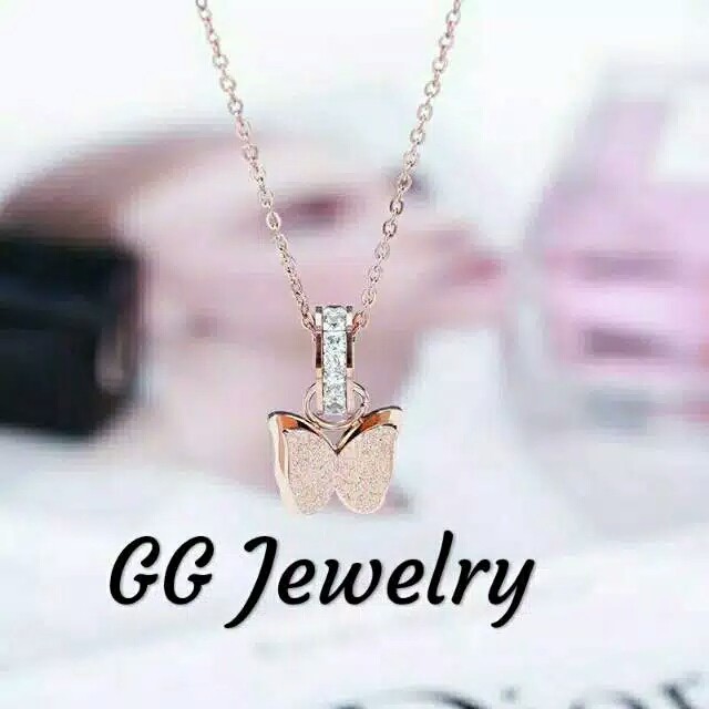 GG Kalung Titanium Premium Liontin Kupu-kupu #KL-176