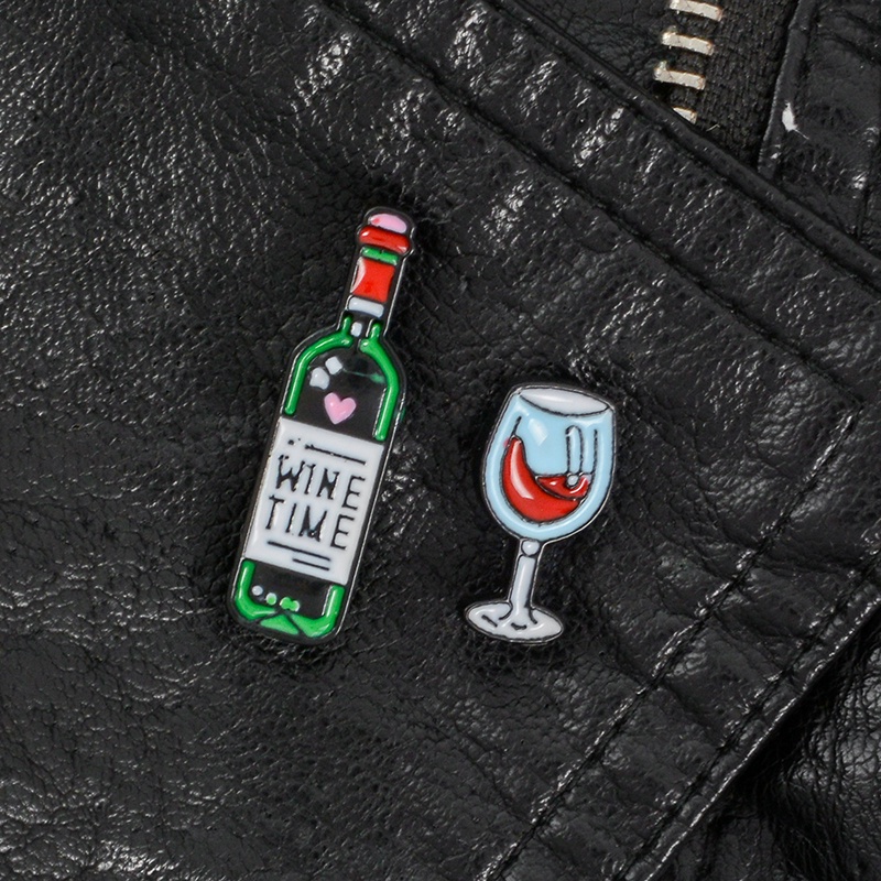 Bros Pin Mini Desain Gelas Wine Untuk Aksesoris Pakaian