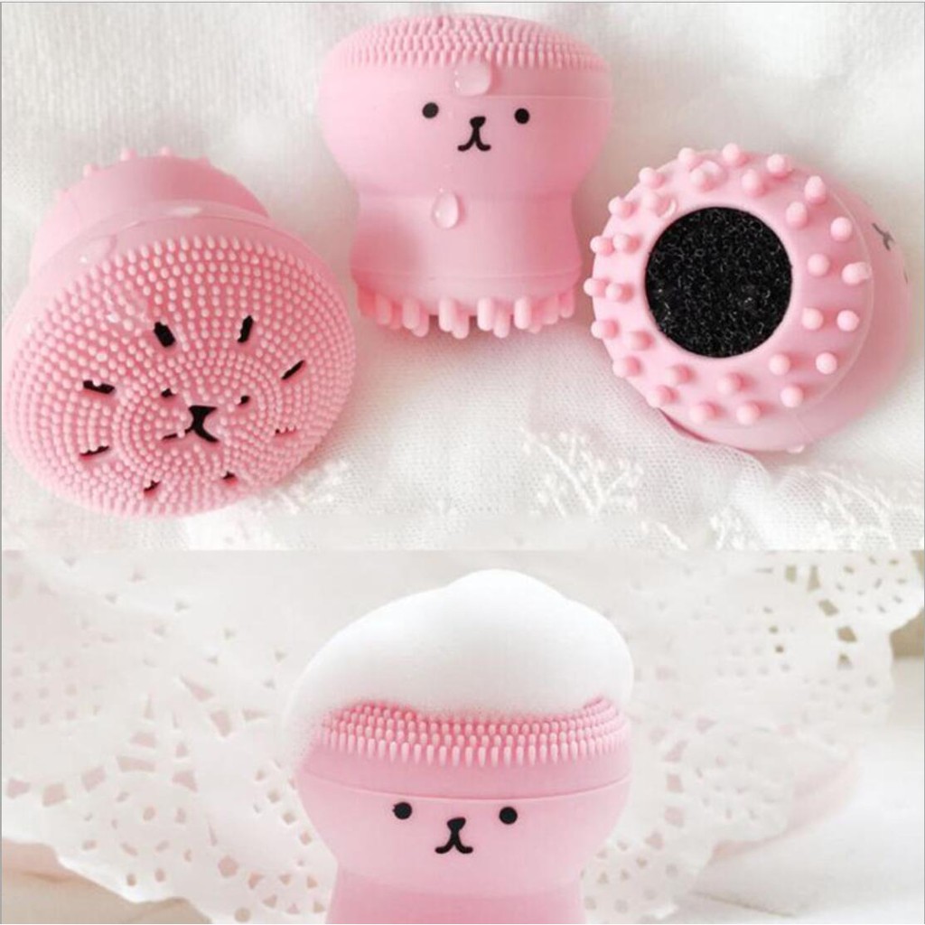 Alat Cuci Muka Silikon Sikat/Spon GURITA OCTOPUS Spons Sikat Pembersih Wajah Make Up Makeup Sponge/