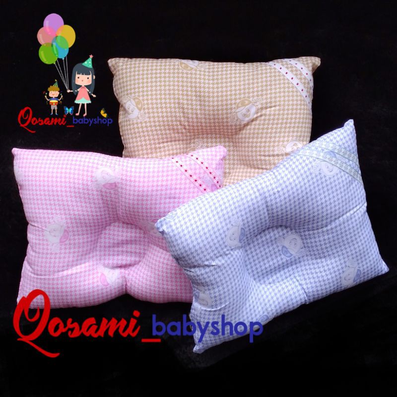 OKIYO Bantal Peyang Bayi Motif Kotak SNI