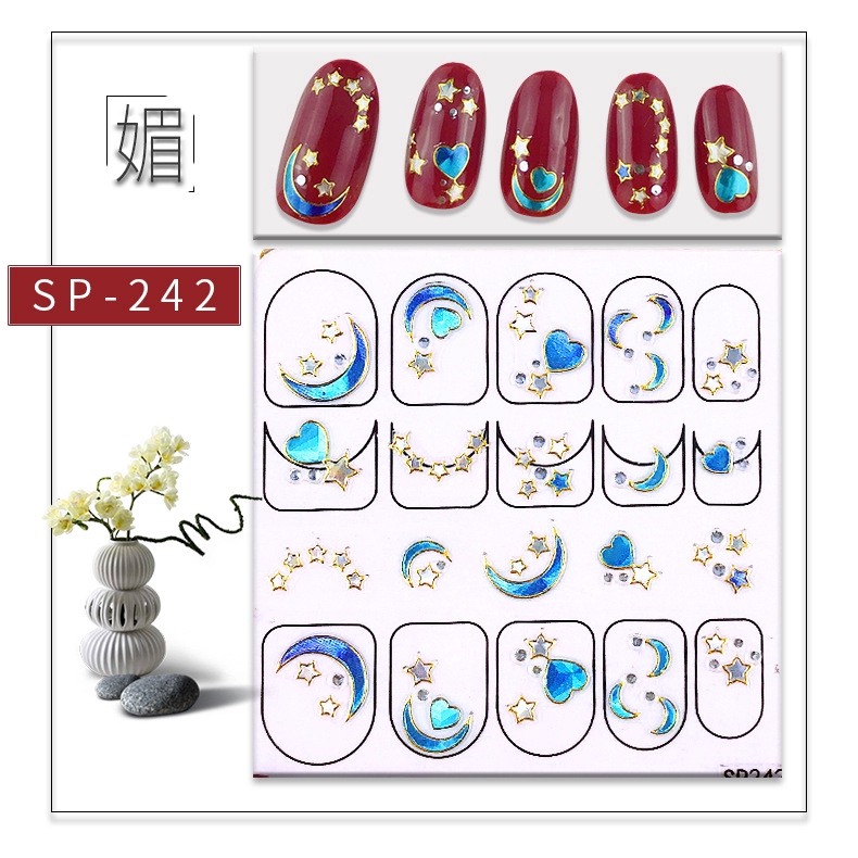 SP Stiker Kuku 3D Gaya Jepang / Korea untuk Nail Art