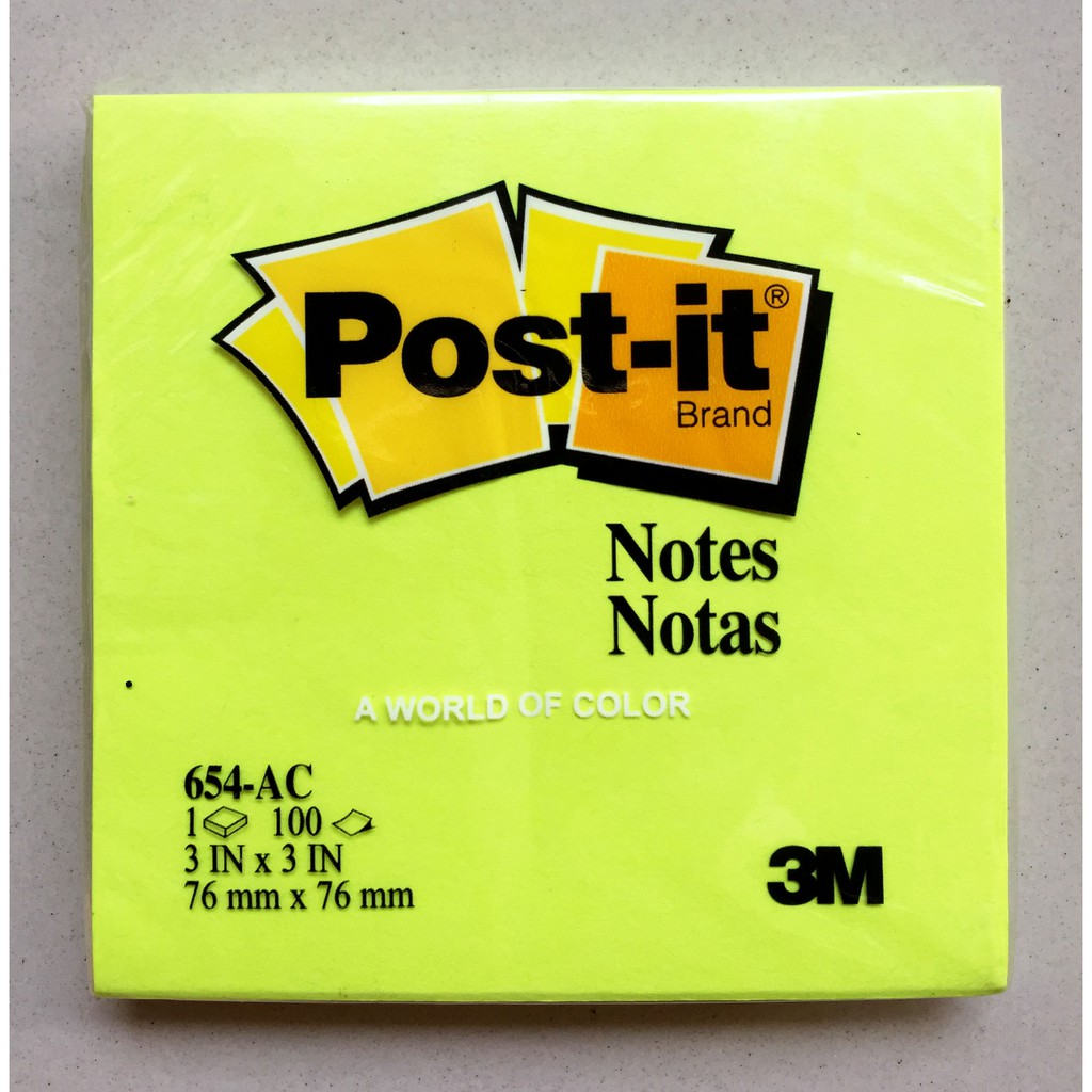Post It 3M 654 Sticky Note ∬ Warna ♘ L0 SM Q1-Hijau