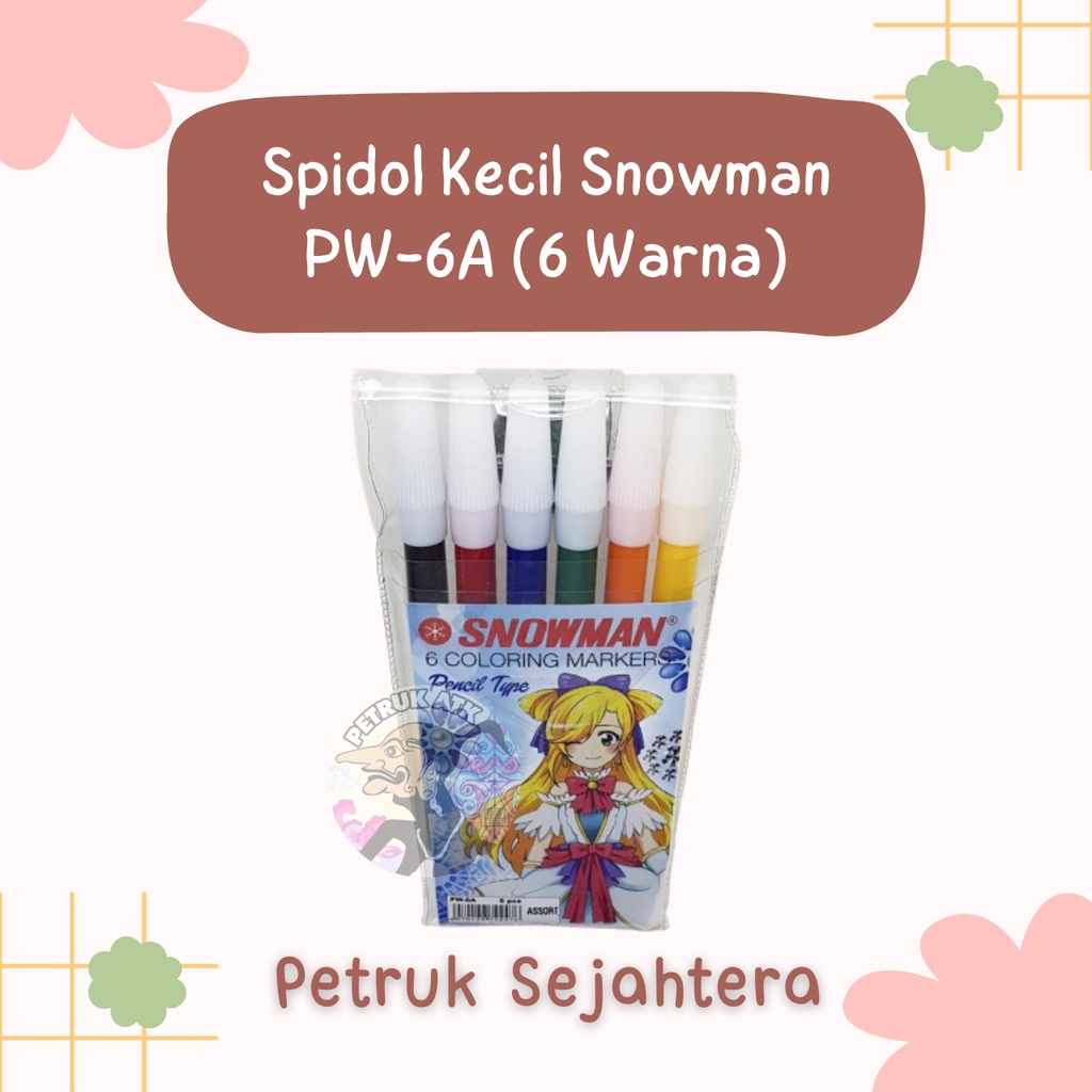

[SET] SPIDOL SNOWMAN PW-6A 6 WARNA KECIL