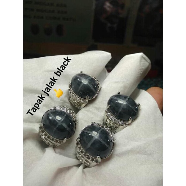 Cincin Batu Akik Tapak Jalak Hitam