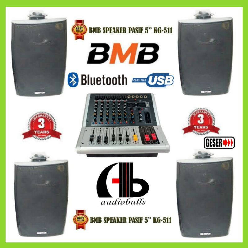 Paket Upgrade Sound Power Mixer Cafe Dan Restoran 4 Titik 5 Inch BMB KG-511