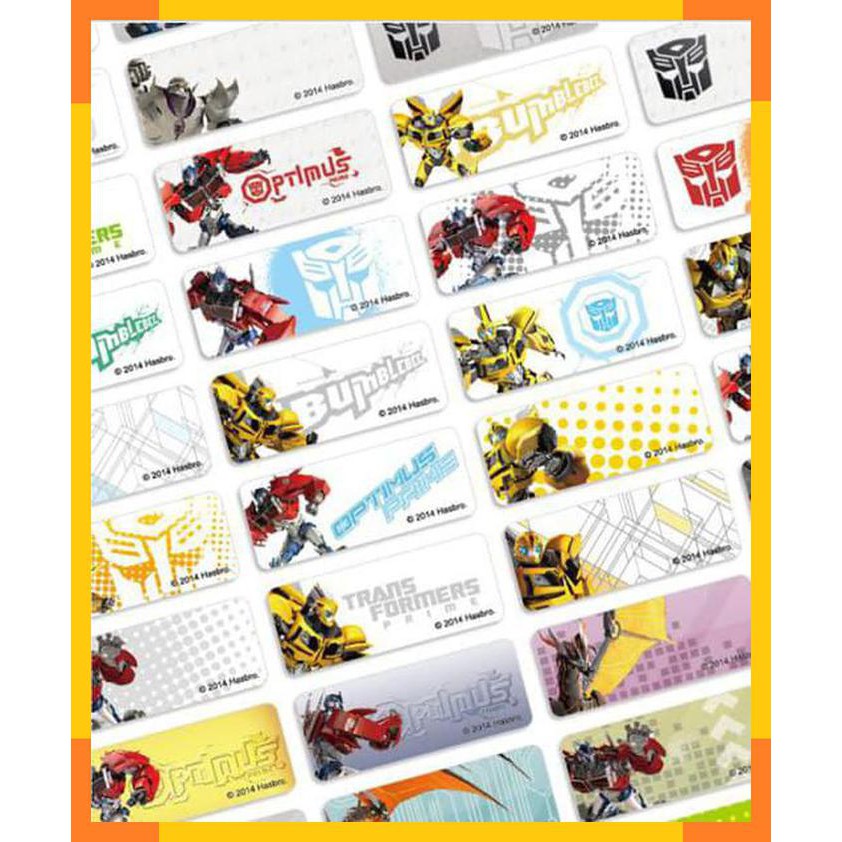 

Transformer Sticker Label Ukuran Small Isi 60 . Stiker karakter Optimus Bumblebee . Nama anak di