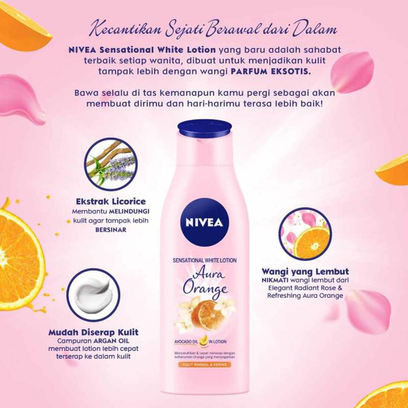 Nivea Body Lotion|Intensive Moisture Daily Protection Sun Lotion SPF 33 Extra White Sensational Night Nourish Aura Orange Vanilla Almond