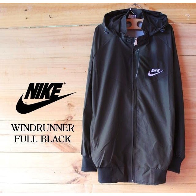 Jaket Bomber Pria Hitam Army Polos Terbaik/ Jaket Parasut Nike Hitam