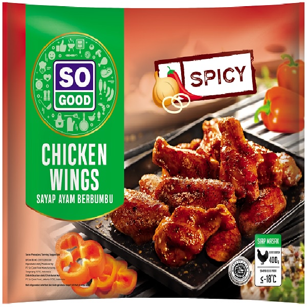 SPICY CHICKEN WINGS SO GOOD 400GR SAYAP AYAM PEDAS BUMBU PEDAS HALAL