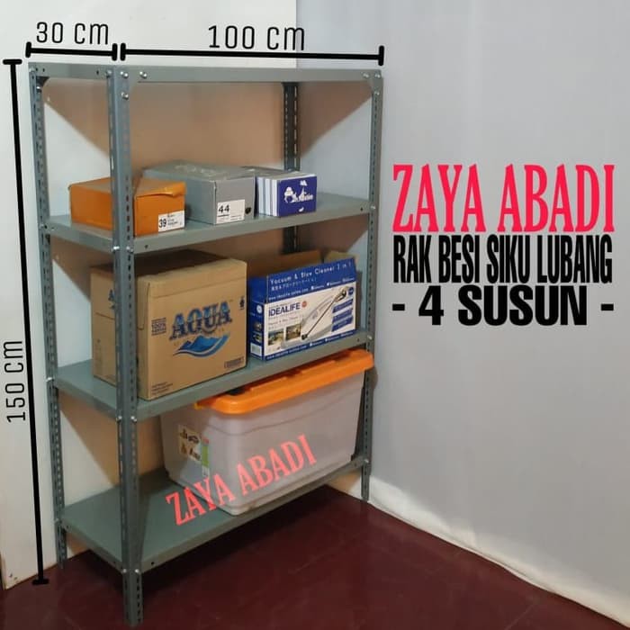 PASTIMURAH Rak besi siku lubang 4 susun