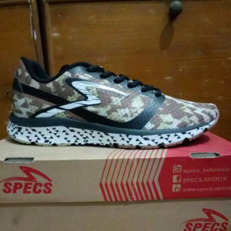 Sepatu running SPECS flow dark walnut original