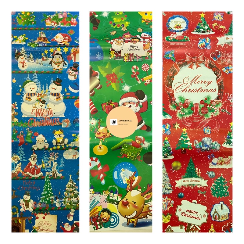 

KERTAS KADO GLOSSY 1 LEMBAR MERRY CHRISMASH NATAL MOTIF BANYAK