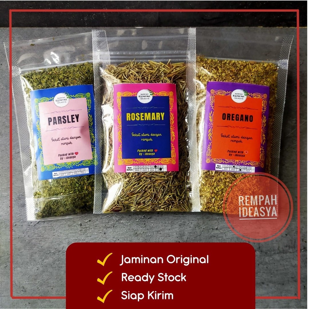 

[SIAP KIRIM] BISA COD PAHE 3in1 - Daun Parsley Oregano Rosemary kering Bumbu Peterseli Flakes