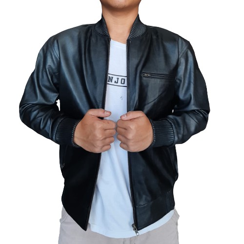JAKET KULIT SAPI ASLI MODEL BOMBER KAMSAY