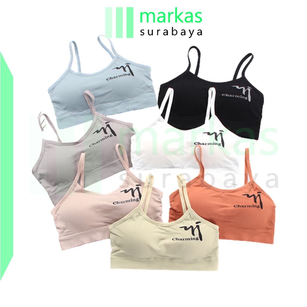 MARKAS BRA531 Bra Tanpa Kawat Pakaian Dalam Wanita Polos Charming Bra Olahraga Sportbra Gym