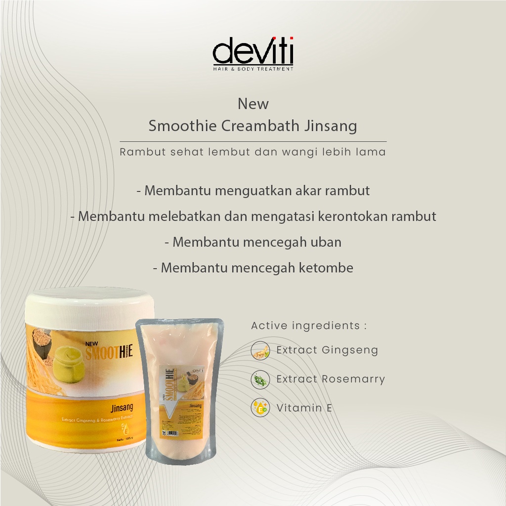 Deviti Refill Smoothie Creambath Jinsang Perawatan Menguatkan Akar Rambut 1Kg