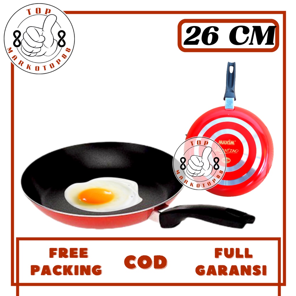 TEFLON MAXIM VALENTINO 26 CM PANCI TEFLON WOK WAJAN KUALI FRYPAN PENGGORENGAN PANCI TEFLON TEPLON MA