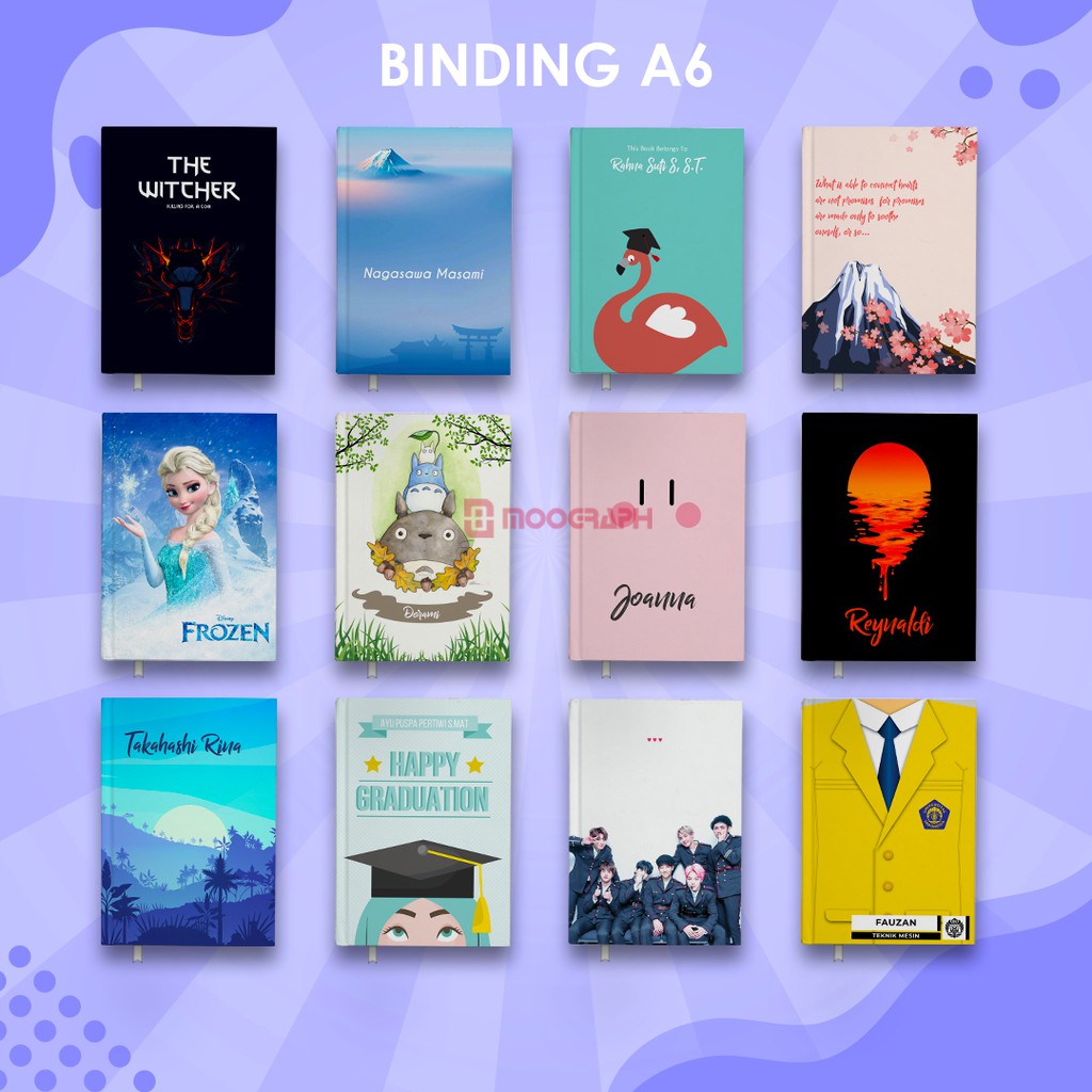 

Notebook Custom A6 Binding - Agenda/Diary/Buku/Jurnal/Planner/Bujo/Notes - Hardcover 100 Lembar