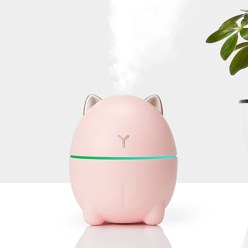 [TAFFWARE] Humidifier Aromatherapy Ultrasonic Pewangi Ruangan Air Diffuser Aroma Terapi Purifier Oil Nano Spray-Cat Pink